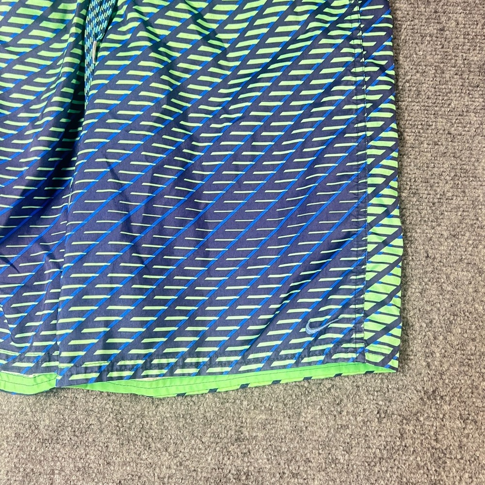 Nike Boardshorts‎ Mens Medium Green Blue Geometric Retro Swim Surf Long Length - Picture 4 of 6